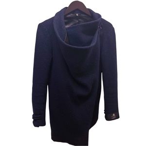Vintage Wrap wool-blend Coat in Blue (S) Le Chateau
